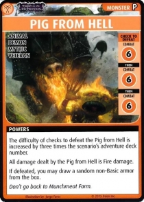  нδ 庥ó ī :  г - "  " θ ī Pathfinder Adventure Card Game: Wrath of the Righteous – "Pig From Hell" Promo Card